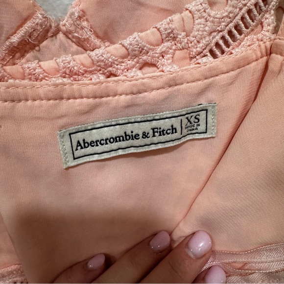 Abercrombie & Fitch Pink Crochet Lace Eyelet Dress XS - Picture 9 of 9